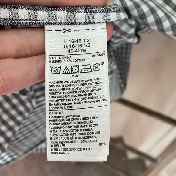 NWOT - BANANA REPUBLIC - GRANT SLIM-FIT COTTON-STRETCH GINGHAM - OXFORD SHIRT - Picture 5 of 5